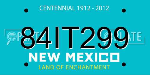 84IT299 New Mexico License Plate