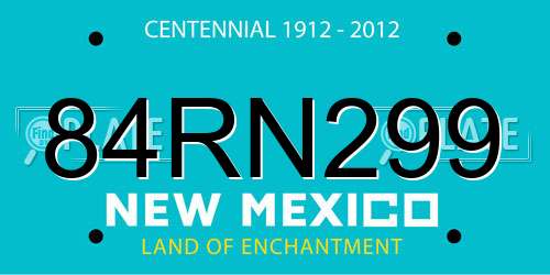 84RN299 New Mexico License Plate