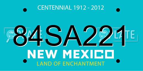 84SA221 New Mexico License Plate
