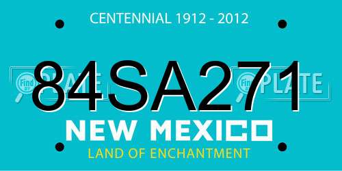 84SA271 New Mexico License Plate