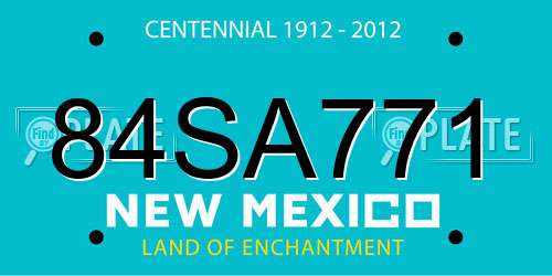 84SA771 New Mexico License Plate