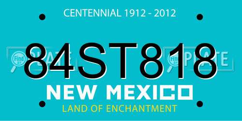 84ST818 New Mexico License Plate