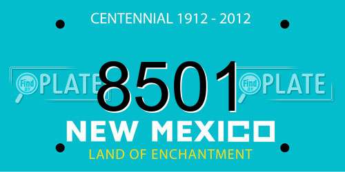 8501 New Mexico License Plate