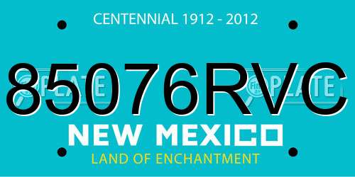 85076RVC New Mexico License Plate