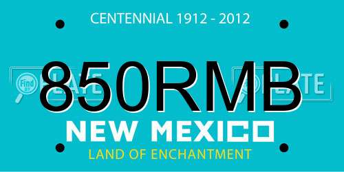 850RMB New Mexico License Plate
