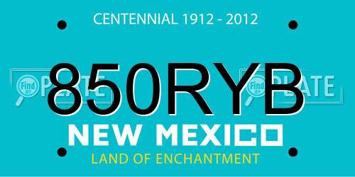 850RYB New Mexico License Plate