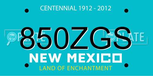 850ZGS New Mexico License Plate
