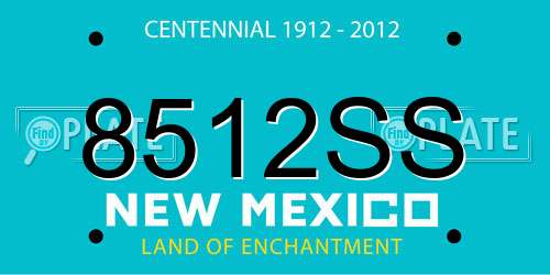 8512SS New Mexico License Plate