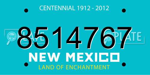 8514767 New Mexico License Plate