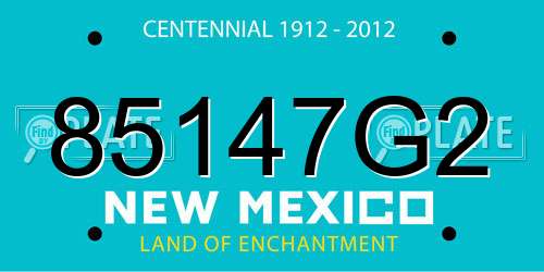 85147G2 New Mexico License Plate