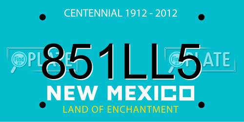 851LL5 New Mexico License Plate