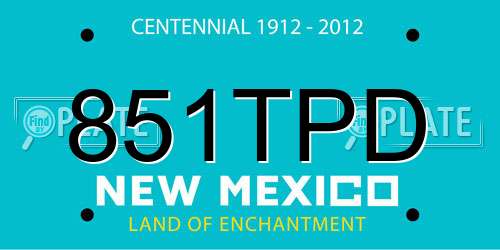 851TPD New Mexico License Plate