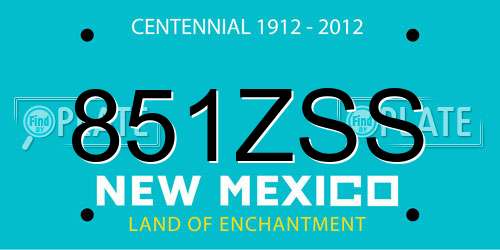 851ZSS New Mexico License Plate