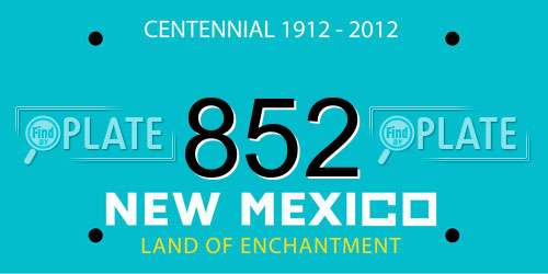 852 New Mexico License Plate