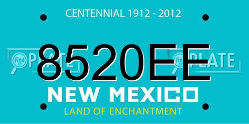 8520EE New Mexico License Plate