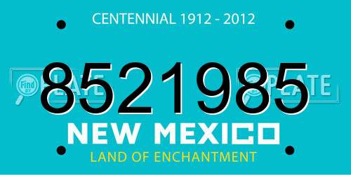 8521985 New Mexico License Plate