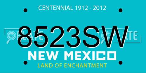 8523SW New Mexico License Plate