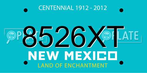 8526XT New Mexico License Plate