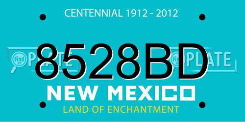 8528BD New Mexico License Plate