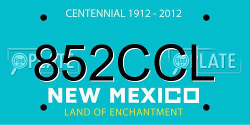 852CCL New Mexico License Plate