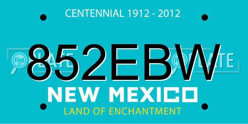 852EBW New Mexico License Plate