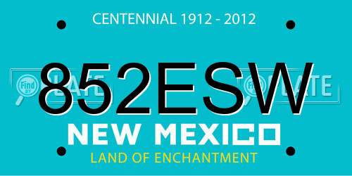 852ESW New Mexico License Plate