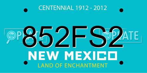 852FS2 New Mexico License Plate