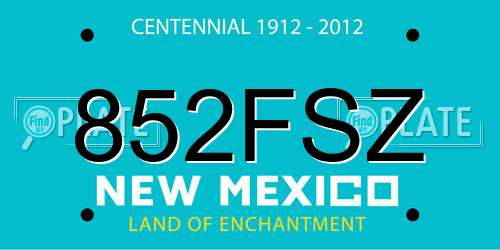 852FSZ New Mexico License Plate