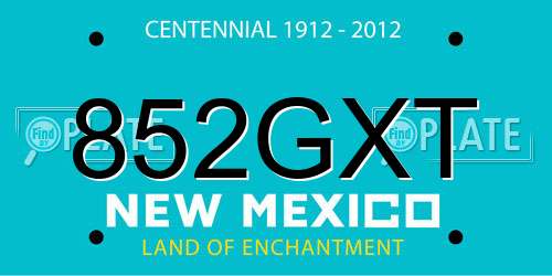 852GXT New Mexico License Plate