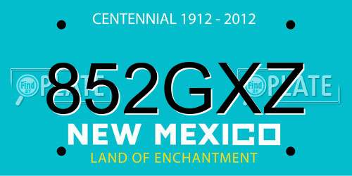 852GXZ New Mexico License Plate