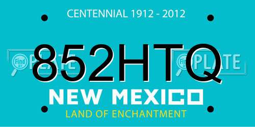 852HTQ New Mexico License Plate