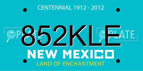 852KLE New Mexico License Plate