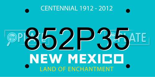 852P35 New Mexico License Plate