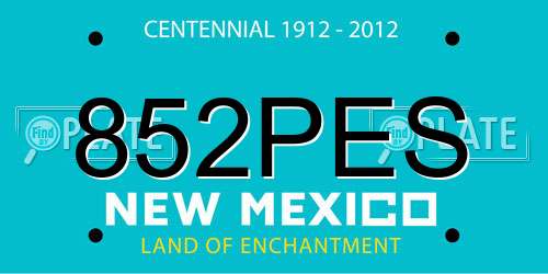 852PES New Mexico License Plate