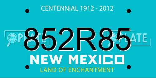 852R85 New Mexico License Plate
