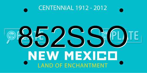 852SSO New Mexico License Plate