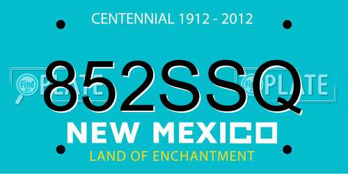 852SSQ New Mexico License Plate