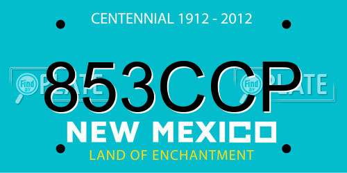 853CCP New Mexico License Plate