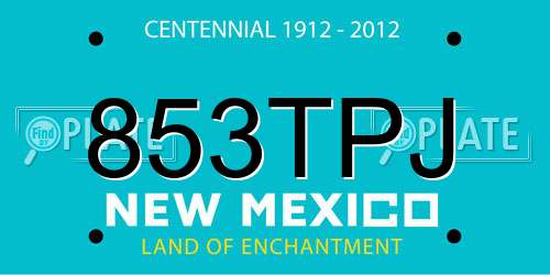 853TPJ New Mexico License Plate