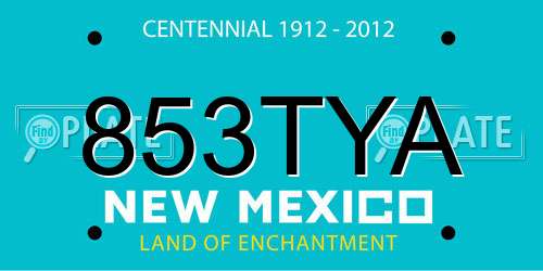 853TYA New Mexico License Plate