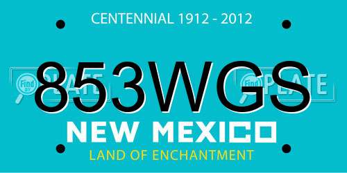 853WGS New Mexico License Plate