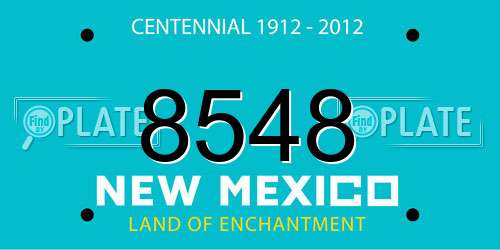 8548 New Mexico License Plate