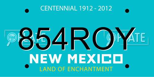854ROY New Mexico License Plate