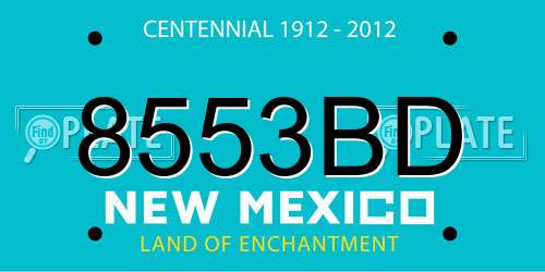 8553BD New Mexico License Plate