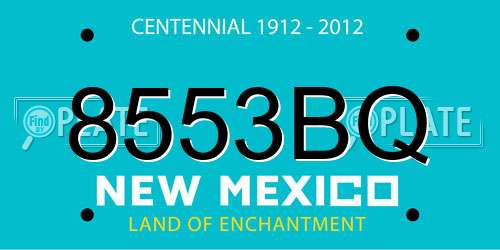 8553BQ New Mexico License Plate