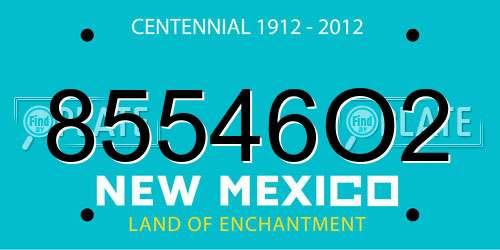 85546O2 New Mexico License Plate