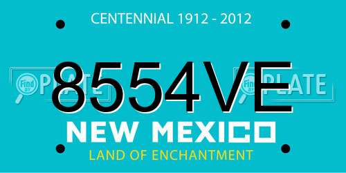8554VE New Mexico License Plate