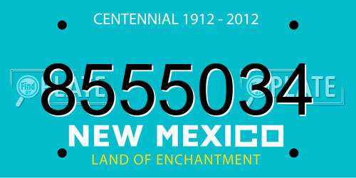 8555034 New Mexico License Plate