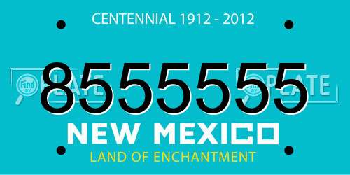 8555555 New Mexico License Plate