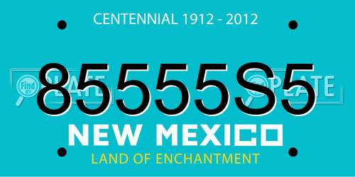 85555S5 New Mexico License Plate